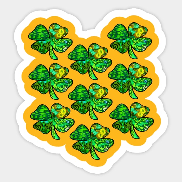 Retro Shamrock Tile Sticker by artbyomega